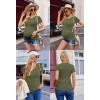image:imageEkouaer Womens Maternity Shirts 3 Packs V Neck Tops Tunic Pregnancy Clothes Side Ruched Short Sleeve Casual T Shirt SXXLBlackWhiteArmy Green