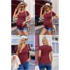 image:imageEkouaer Womens Maternity Shirts 3 Packs V Neck Tops Tunic Pregnancy Clothes Side Ruched Short Sleeve Casual T Shirt SXXLDark GreyMaroonCaramel