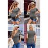 image:imageEkouaer Womens Maternity Shirts 3 Packs V Neck Tops Tunic Pregnancy Clothes Side Ruched Short Sleeve Casual T Shirt SXXLDark GreyMaroonCaramel