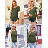image:imageEkouaer Womens Maternity Shirts Long Sleeve 3 Packs Pregnancy Tee Top Tunic Blouse Casual Mama Clothes SXXL3pcs Black  Army Green  Grey