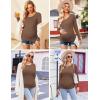 image:imageEkouaer Womens Maternity Shirts Long Sleeve 3 Packs Pregnancy Tee Top Tunic Blouse Casual Mama Clothes SXXL3pcs Black  Brown  Khaki