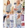 image:imageEkouaer Womens Maternity Shirts Long Sleeve 3 Packs Pregnancy Tee Top Tunic Blouse Casual Mama Clothes SXXL3pcs Black  Dirty Pink  White Stripe