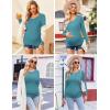 image:imageEkouaer Womens Maternity Shirts Long Sleeve 3 Packs Pregnancy Tee Top Tunic Blouse Casual Mama Clothes SXXL3pcs Black  Green  Teal