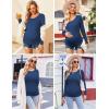 image:imageEkouaer Womens Maternity Shirts Long Sleeve 3 Packs Pregnancy Tee Top Tunic Blouse Casual Mama Clothes SXXL3pcs Black  Grey  Blue