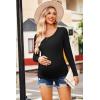 image:imageEkouaer Womens Maternity Shirts Long Sleeve 3 Packs Pregnancy Tee Top Tunic Blouse Casual Mama Clothes SXXL3pcs Black  White  Black