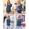 image:imageEkouaer Womens Maternity Shirts Long Sleeve 3 Packs Pregnancy Tee Top Tunic Blouse Casual Mama Clothes SXXL3pcs Black  White  Blue