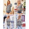 image:imageEkouaer Womens Maternity Shirts Long Sleeve 3 Packs Pregnancy Tee Top Tunic Blouse Casual Mama Clothes SXXL3pcs Black  White  Grey