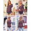 image:imageEkouaer Womens Maternity Shirts Long Sleeve 3 Packs Pregnancy Tee Top Tunic Blouse Casual Mama Clothes SXXL3pcs Black  White  Purplish Red
