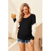 image:imageEkouaer Womens Maternity Shirts Long Sleeve 3 Packs Pregnancy Tee Top Tunic Blouse Casual Mama Clothes SXXL3pcs Black  White  White