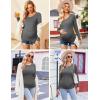 image:imageEkouaer Womens Maternity Shirts Long Sleeve 3 Packs Pregnancy Tee Top Tunic Blouse Casual Mama Clothes SXXL3pcs Burgundy Red  Caramel  Dark Grey