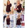 image:imageEkouaer Womens Maternity Shirts Long Sleeve 3 Packs Pregnancy Tee Top Tunic Blouse Casual Mama Clothes SXXL3pcs Burgundy Red  Caramel  Dark Grey