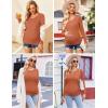 image:imageEkouaer Womens Maternity Shirts Long Sleeve 3 Packs Pregnancy Tee Top Tunic Blouse Casual Mama Clothes SXXL3pcs Burgundy Red  Caramel  Dark Grey
