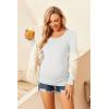 image:imageEkouaer Womens Maternity Shirts Long Sleeve 3 Packs Pregnancy Tee Top Tunic Blouse Casual Mama Clothes SXXL3pcs White  White  White