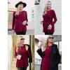 image:imageEkouaer Womens Maternity Shirts Long Sleeve Pregnancy Tops Casual Ribbed Knit Winter Pregnant BlousesA Wine Red