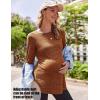 image:imageEkouaer Womens Maternity Shirts Long Sleeve Pregnancy Tops Casual Ribbed Knit Winter Pregnant BlousesB Brick Red