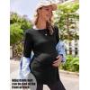 image:imageEkouaer Womens Maternity Shirts Long Sleeve Pregnancy Tops Casual Ribbed Knit Winter Pregnant BlousesBlack