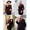 image:imageEkouaer Womens Maternity Shirts Long Sleeve Pregnancy Tops Casual Ribbed Knit Winter Pregnant BlousesCaramel Dark Brown
