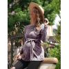 image:imageEkouaer Womens Maternity Shirts Long Sleeve Pregnancy Tops Casual Ribbed Knit Winter Pregnant BlousesDark Purple