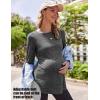 image:imageEkouaer Womens Maternity Shirts Long Sleeve Pregnancy Tops Casual Ribbed Knit Winter Pregnant BlousesMedium Grey