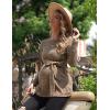 image:imageEkouaer Womens Maternity Shirts Long Sleeve Pregnancy Tops Casual Ribbed Knit Winter Pregnant BlousesMocha Brown
