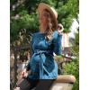 image:imageEkouaer Womens Maternity Shirts Long Sleeve Pregnancy Tops Casual Ribbed Knit Winter Pregnant BlousesPeacock Blue