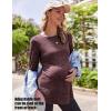 image:imageEkouaer Womens Maternity Shirts Long Sleeve Pregnancy Tops Casual Ribbed Knit Winter Pregnant BlousesPink Purple