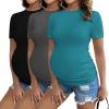 3pcs Black / Dark Grey / Teal