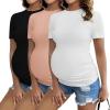 3pcs Black / Dirty Pink / White