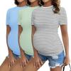 3pcs Light Grey / Light Blue / Grey Stripe