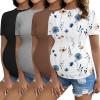 4pcs Black / Brown / Light Grey / Floral290