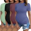 4pcs Black / Dark Red / Navy / Light Green