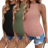3pcs Black/ Dirty Pink/ Army Green
