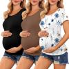 3pcs Black / Brown / Floral290