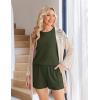 image:imageEkoauer Women 2 Piece Maternity Pajamas Set Lightweight Pregnancy Outfit Ribbed Knit Postpartum Loungewear Set with PocketArmy Green