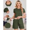 image:imageEkoauer Women 2 Piece Maternity Pajamas Set Lightweight Pregnancy Outfit Ribbed Knit Postpartum Loungewear Set with PocketArmy Green