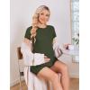 image:imageEkoauer Women 2 Piece Maternity Pajamas Set Lightweight Pregnancy Outfit Ribbed Knit Postpartum Loungewear Set with PocketArmy Green