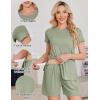 image:imageEkoauer Women 2 Piece Maternity Pajamas Set Lightweight Pregnancy Outfit Ribbed Knit Postpartum Loungewear Set with PocketLight Green