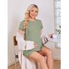 image:imageEkoauer Women 2 Piece Maternity Pajamas Set Lightweight Pregnancy Outfit Ribbed Knit Postpartum Loungewear Set with PocketLight Green