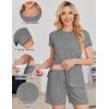 image:imageEkoauer Women 2 Piece Maternity Pajamas Set Lightweight Pregnancy Outfit Ribbed Knit Postpartum Loungewear Set with PocketLight Grey