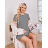 image:imageEkoauer Women 2 Piece Maternity Pajamas Set Lightweight Pregnancy Outfit Ribbed Knit Postpartum Loungewear Set with PocketLight Grey