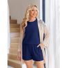 image:imageEkoauer Women 2 Piece Maternity Pajamas Set Lightweight Pregnancy Outfit Ribbed Knit Postpartum Loungewear Set with PocketNavy Blue