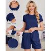 image:imageEkoauer Women 2 Piece Maternity Pajamas Set Lightweight Pregnancy Outfit Ribbed Knit Postpartum Loungewear Set with PocketNavy Blue
