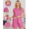 image:imageEkoauer Women 2 Piece Maternity Pajamas Set Lightweight Pregnancy Outfit Ribbed Knit Postpartum Loungewear Set with PocketRose Red