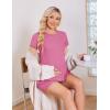 image:imageEkoauer Women 2 Piece Maternity Pajamas Set Lightweight Pregnancy Outfit Ribbed Knit Postpartum Loungewear Set with PocketRose Red