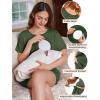 image:imageEkouaer 2 Pack Womens Nursing Pajamas Set Double Layer Maternity Pjs Postpartum Loungewear Set Breastfeeding Tops amp ShortsBlackArmy Green