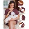 image:imageEkouaer 2 Pack Womens Nursing Pajamas Set Double Layer Maternity Pjs Postpartum Loungewear Set Breastfeeding Tops amp ShortsBlackDark Red