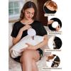 image:imageEkouaer 2 Pack Womens Nursing Pajamas Set Double Layer Maternity Pjs Postpartum Loungewear Set Breastfeeding Tops amp ShortsBlackFloral Black