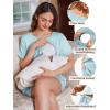 image:imageEkouaer 2 Pack Womens Nursing Pajamas Set Double Layer Maternity Pjs Postpartum Loungewear Set Breastfeeding Tops amp ShortsBlackLight Blue