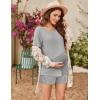 image:imageEkouaer 2 Pack Womens Nursing Pajamas Set Double Layer Maternity Pjs Postpartum Loungewear Set Breastfeeding Tops amp ShortsBlackLight Grey