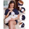 image:imageEkouaer 2 Pack Womens Nursing Pajamas Set Double Layer Maternity Pjs Postpartum Loungewear Set Breastfeeding Tops amp ShortsBlackNavy Blue